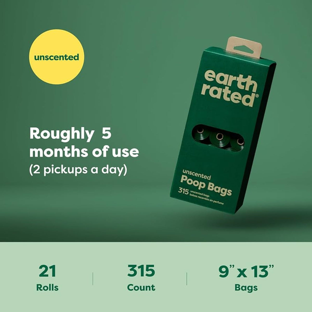 Earth Rated 315 Unscented Poop Bags | Barks &amp; Bunnies