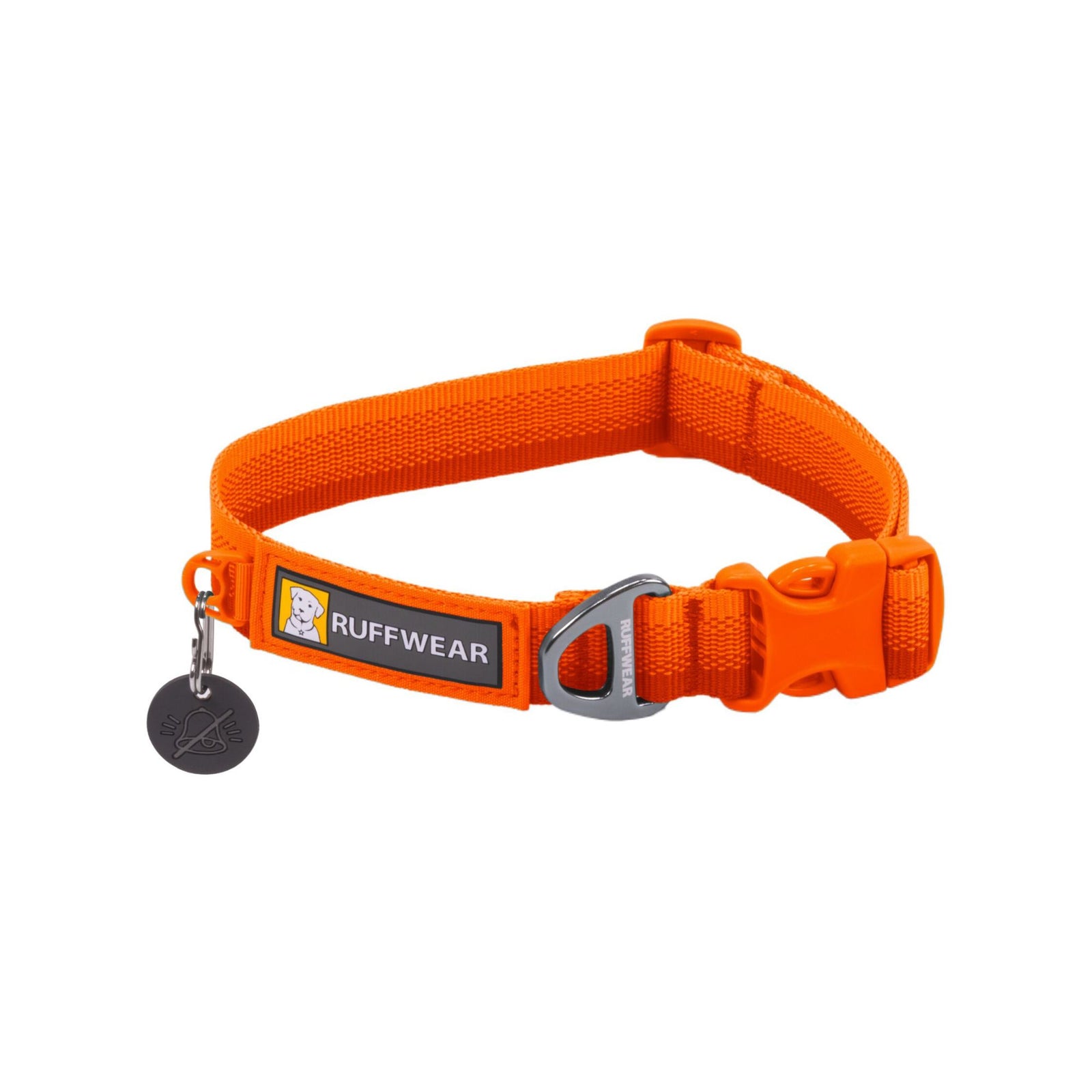 Ruffwear Front Range Dog Collar in Pink Mountains, studio shot on white background