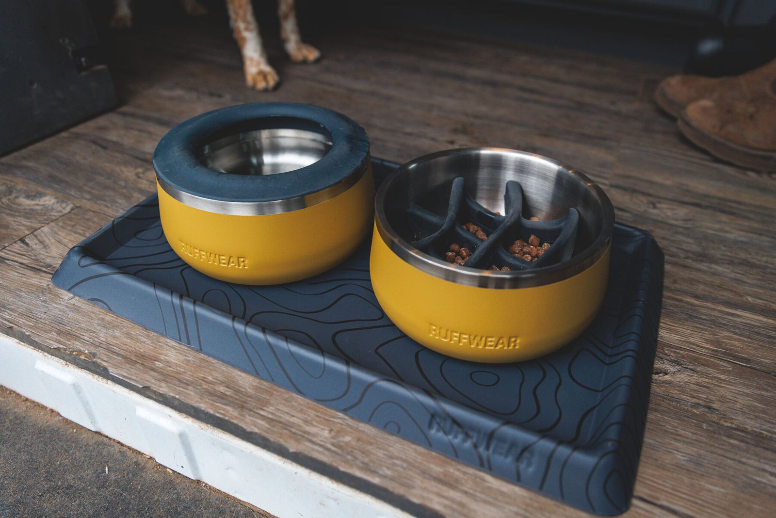 Ruffwear Basecamp Slow Feeder Insert in Basalt Gray, product shot on white