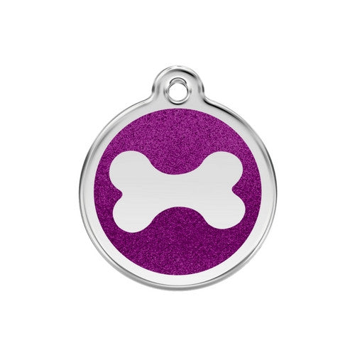 Red Dingo Glitter Bone Dog Tag, Enamel Pet Tag UK | Barks &amp; Bunnies