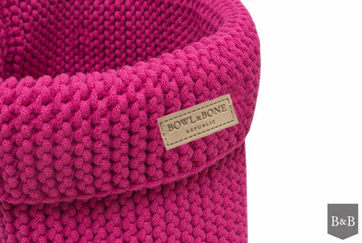 Bowl &amp; Bone Republic Cotton Basket Pink, Dog Toy Storage | Barks &amp; Bunnies