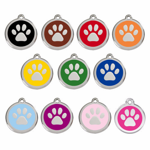 Red Dingo Paw Print Dog Tag, Enamel Pet ID Tag | Barks &amp; Bunnies