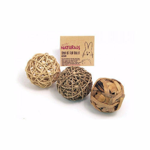 Rosewood Naturals Trio of Fun Balls, Toys for Rabbits| Barks &amp; Bunnies